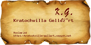 Kratochvilla Gellért névjegykártya